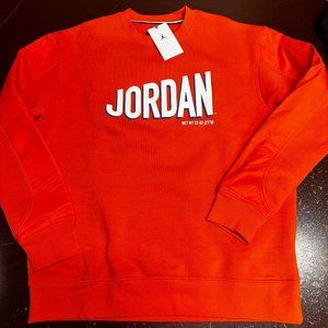 Air Jordan orange Flight MVP Long Sleeve Crew Neck Pullover Sweatshirt Sz L XL